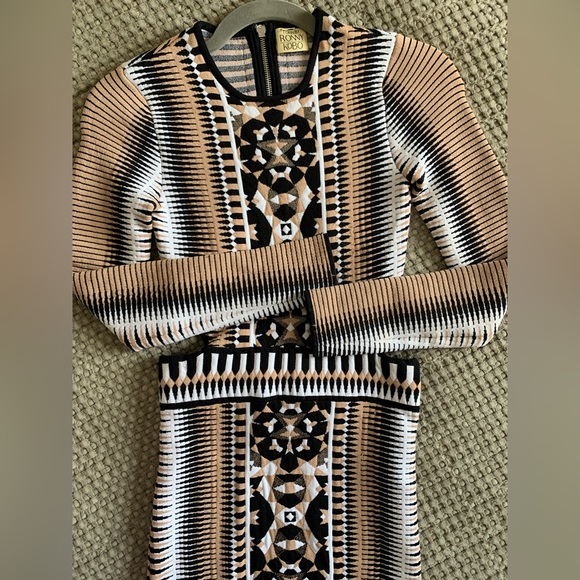 Torn By Ronny Kobo knit black, white, and nude dress - Picture 5 of 9